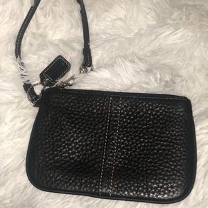 Coach Black Leather Wristlet/Pouch